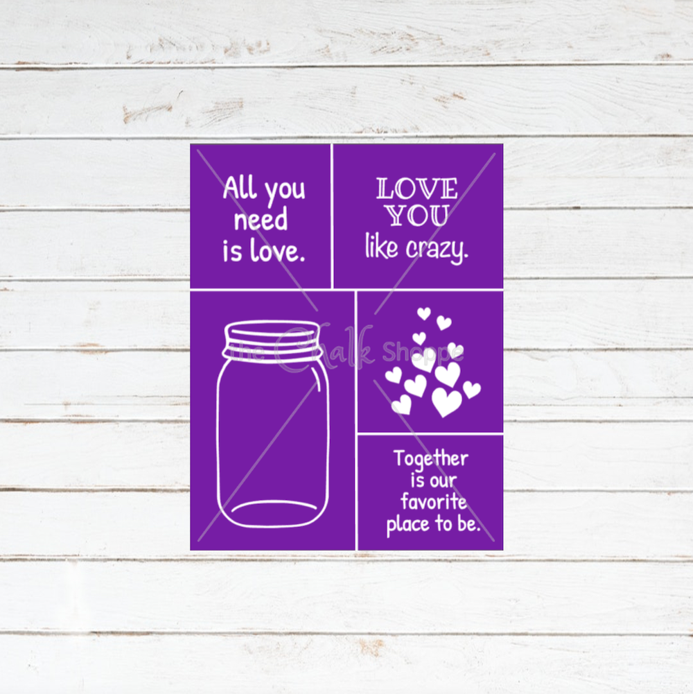 All You Need Is Love Silkscreen Stencil