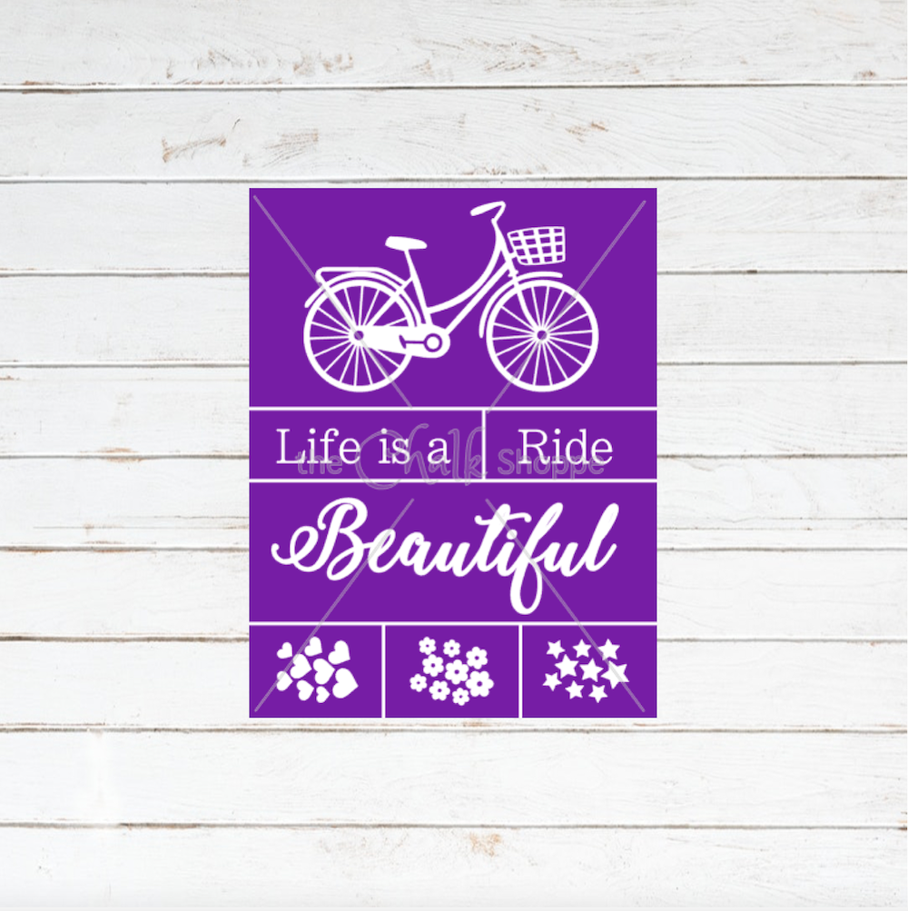 Beautiful Ride Silkscreen Stencil