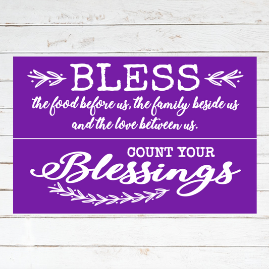 Bless Us / Count Your Blessings Silkscreen Stencil