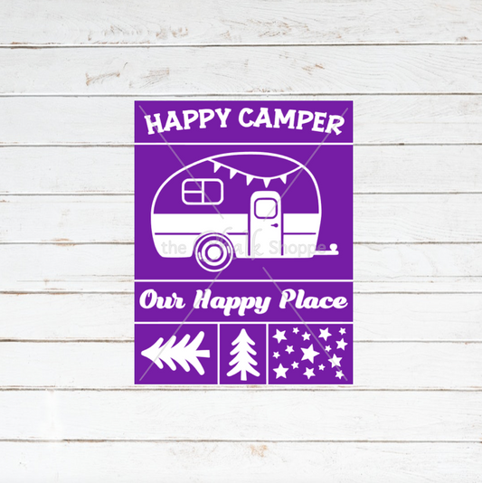 Happy Camper Silkscreen Stencil