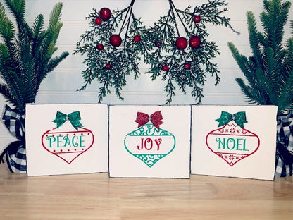 Peace, Joy, Noel Silkscreen Stencil