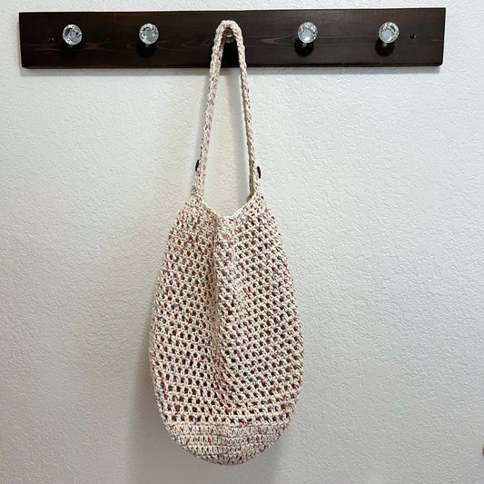 Ivory Confetti Hand Crocheted Market Bag