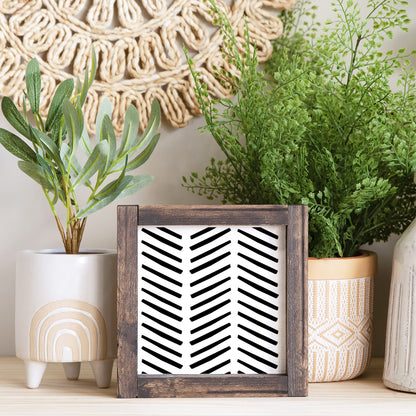 Painted Herringbone Silkscreen Stencil