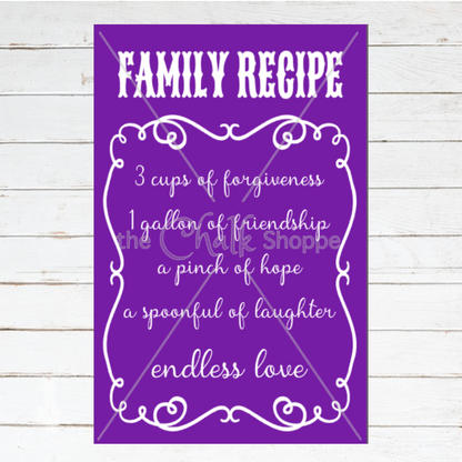 Family Recipe Silkscreen Stencil