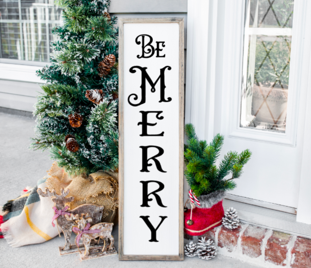 Be Merry Porch Sitter Silkscreen Stencil