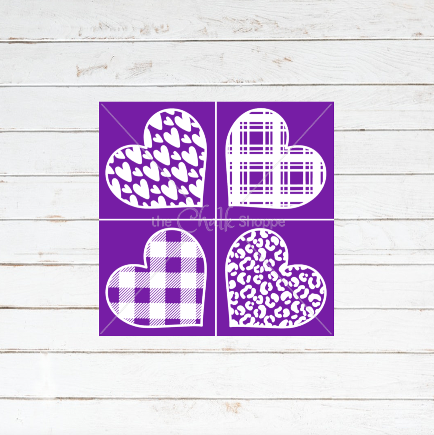 Hearts Quad Silkscreen Stencil