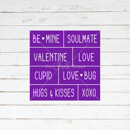 Valentine Phrases Silkscreen Stencil