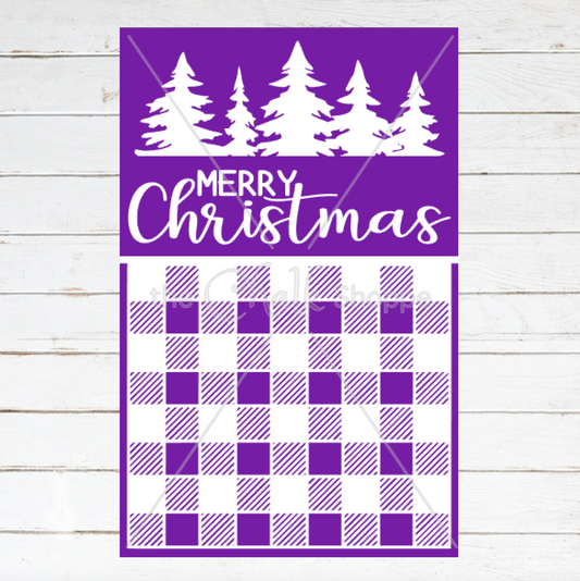 Merry Christmas Door Hanger Silkscreen Stencil