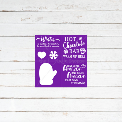 Winter Tiered Tray Signs Silkscreen Stencil