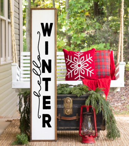 Hello Winter Porch Sitter Silkscreen Stencil