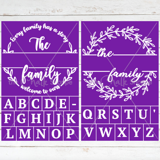 Family Name Signs Silkscreen Stencil