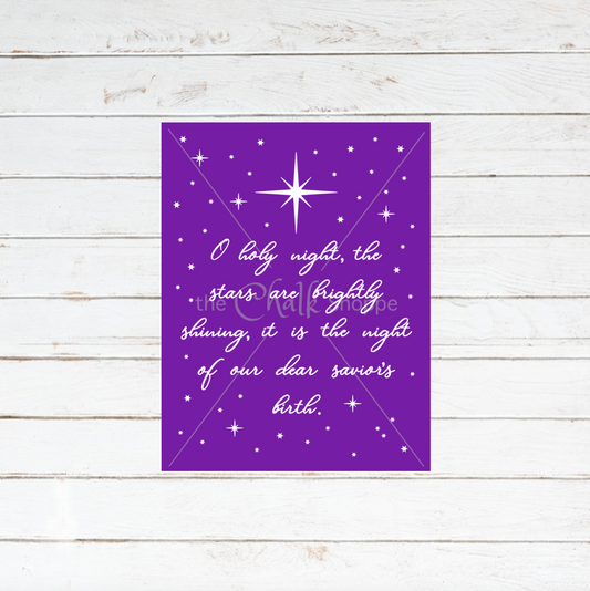 O Holy Night Silkscreen Stencil