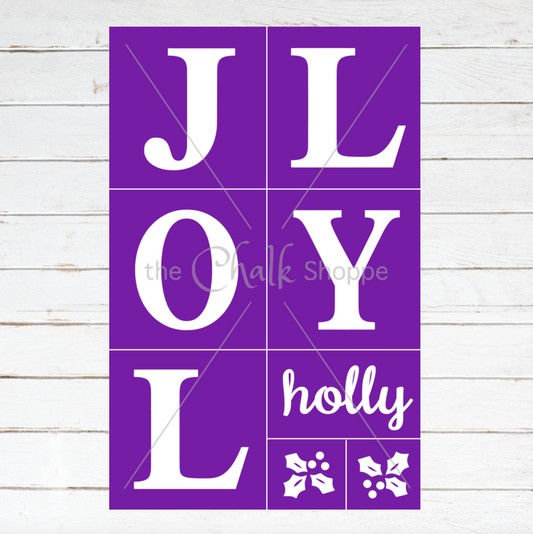 Holly jolly Porch Sitter Silkscreen Stencil