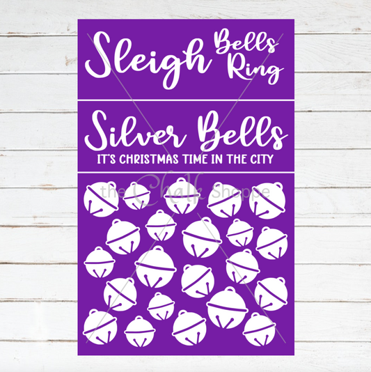 Sleigh Bells Ring Door Hanger Silkscreen Stencil