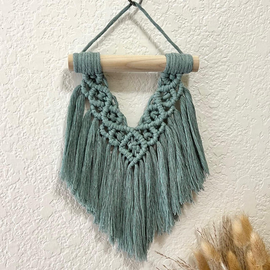 Macrame Wall Hanging - Crepe Green