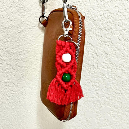 Diamond Pattern Christmas Macrame Key Chains