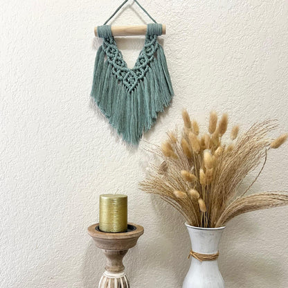 Macrame Wall Hanging - Crepe Green