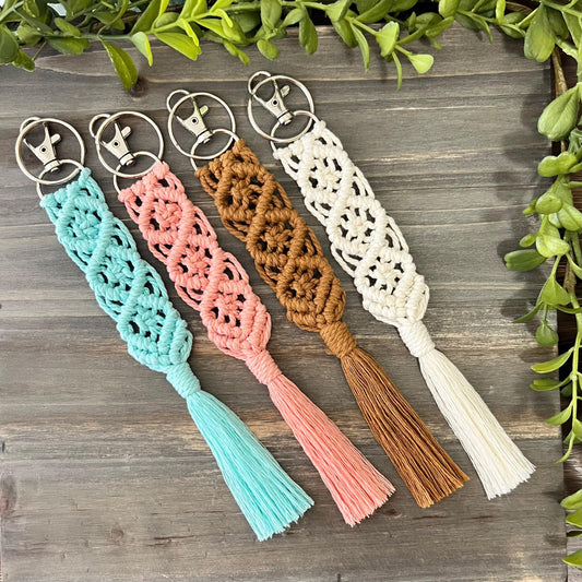 Diamond Pattern Macrame Key Chains