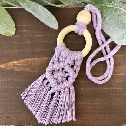 Macrame Car Accessory Bundle - Purple