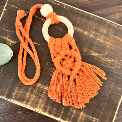 Macrame Car Accessory Bundle - Orange