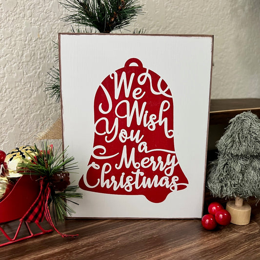 Merry Christmas Bell Wood Sign